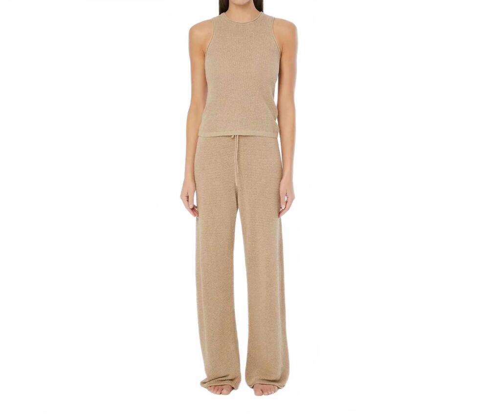 NEW ONIA linen knit drawstring pants in beige